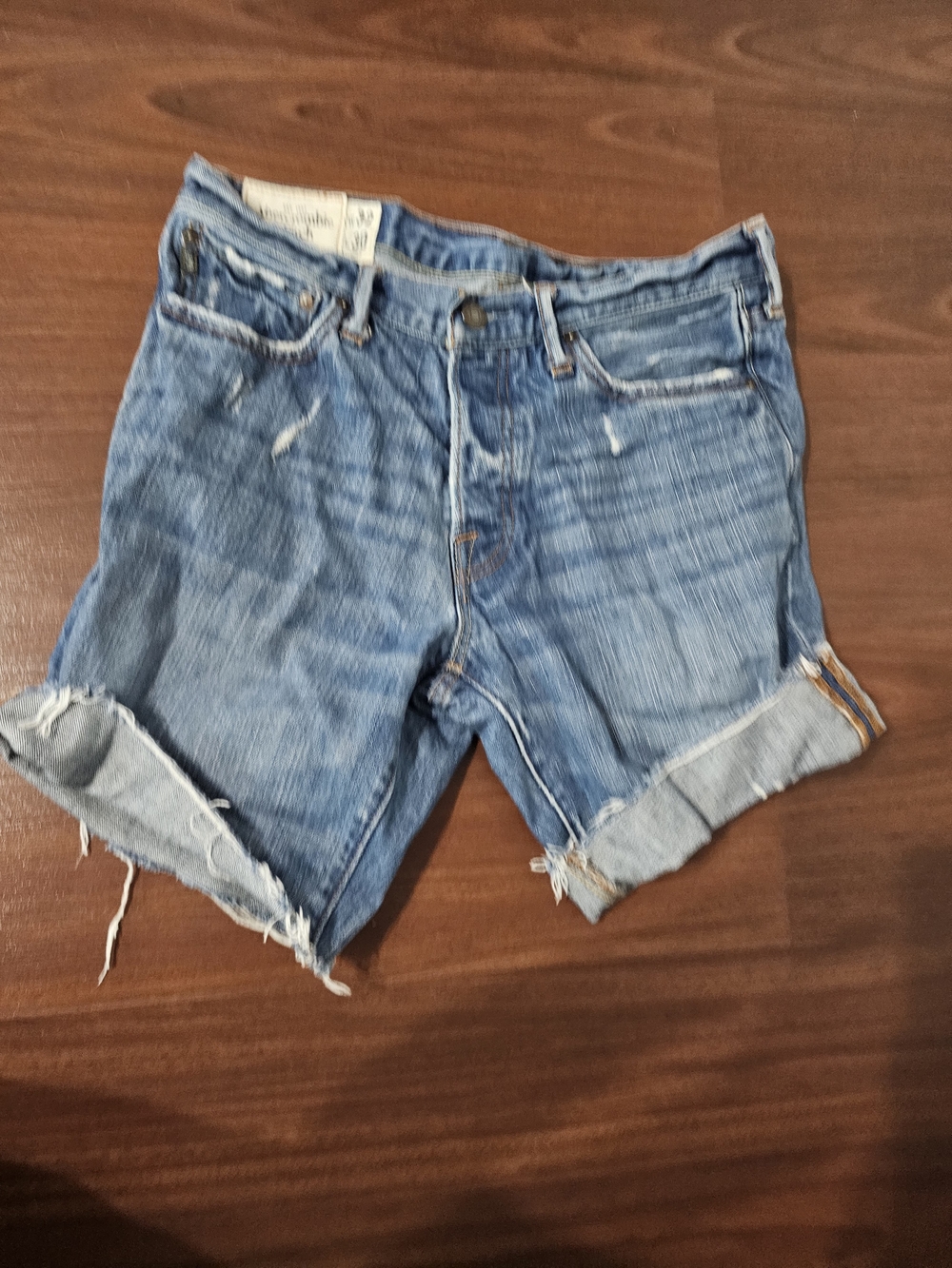 Women’s Blue Distressed Denim Shorts